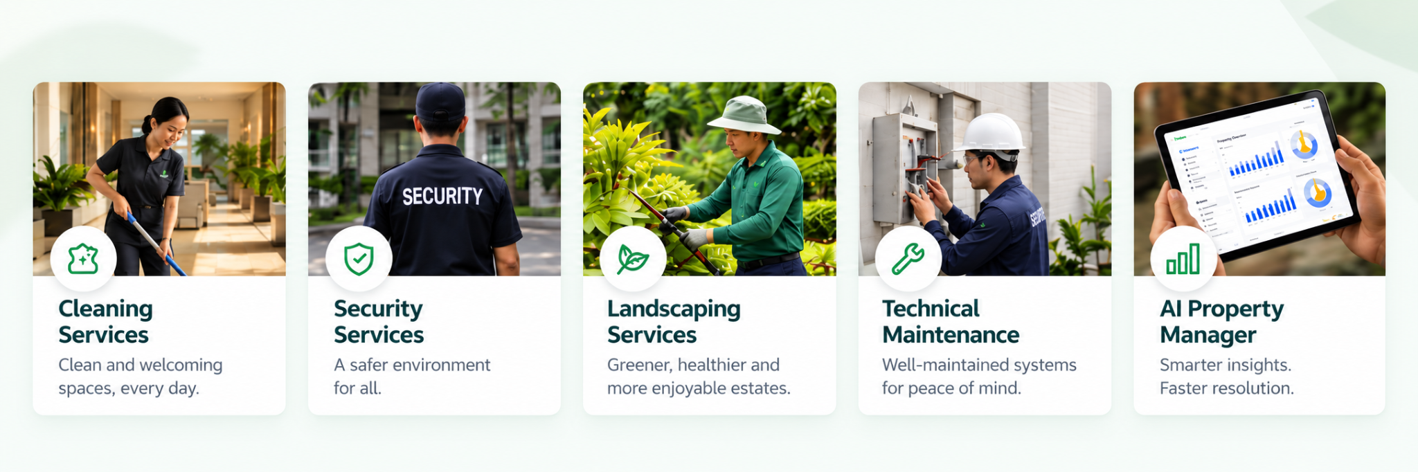 Vertex IFM cleaning, security, landscaping, technical maintenance and AI property management services